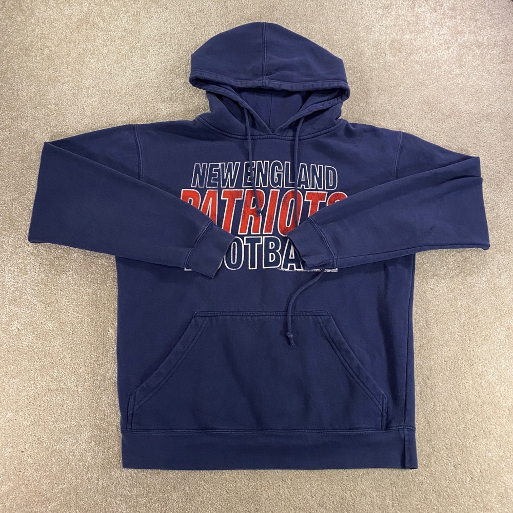 Junk Food Hoodie Mens Medium Blue New England Patriots Football Graphic Pullover
